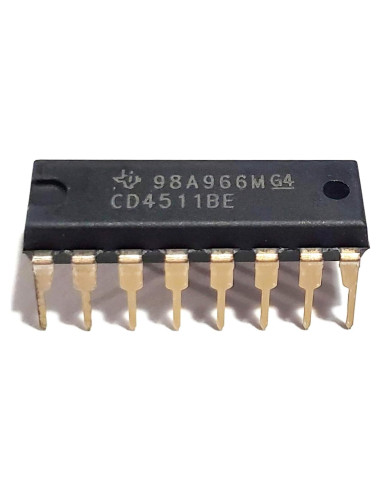 Controlador Decodificador BCD-a-7-Segmento TI CD4511BE (Paquete de 10)