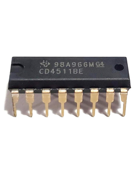 Controlador Decodificador BCD-a-7-Segmento TI CD4511BE (Paquete de 10)