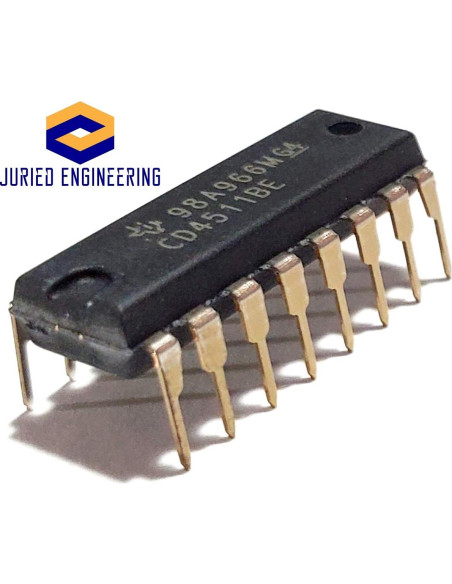 Controlador Decodificador BCD-a-7-Segmento TI CD4511BE (Paquete de 10)