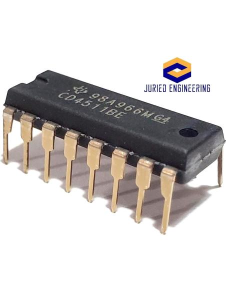 Controlador Decodificador BCD-a-7-Segmento TI CD4511BE (Paquete de 10)