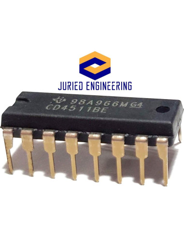 Controlador Decodificador BCD-a-7-Segmento TI CD4511BE (Paquete de 10)