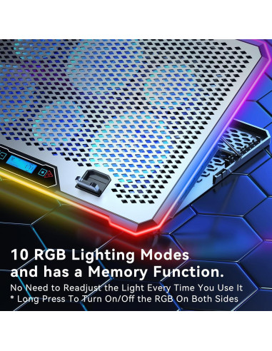 Enfriador de Laptop Gaming KYOLLY RGB 6 Ventiladores 42x28cm