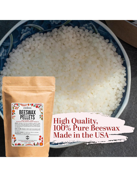 Pellets de Cera de Abeja Blanca 100% Pura 0.45 kg - Better Shea Butter