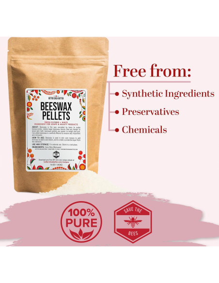 Pellets de Cera de Abeja Blanca 100% Pura 0.45 kg - Better Shea Butter