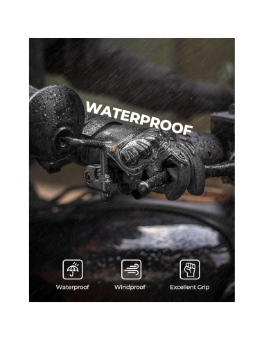 Guantes de Moto KEMIMOTO Invierno Impermeables Táctiles Negros