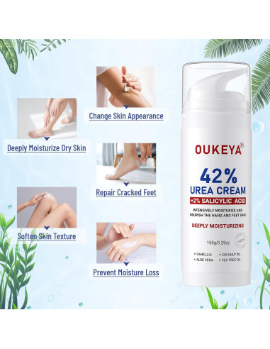 Crema de Urea OUKEYA 42% + Ácido Salicílico 2% - 2 Piezas