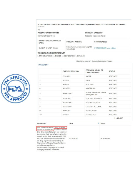 Crema de Urea OUKEYA 42% + Ácido Salicílico 2% - 2 Piezas