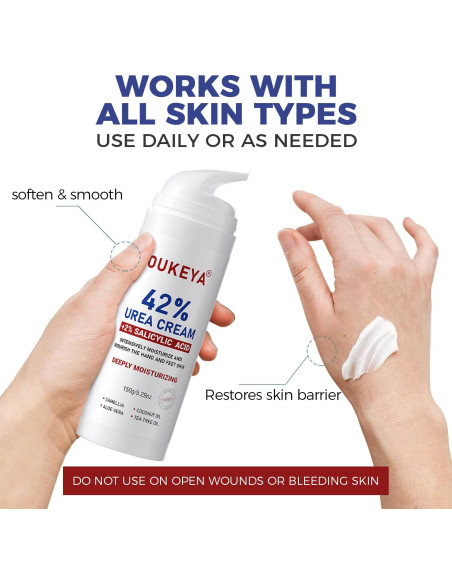 Crema de Urea OUKEYA 42% + Ácido Salicílico 2% - 2 Piezas