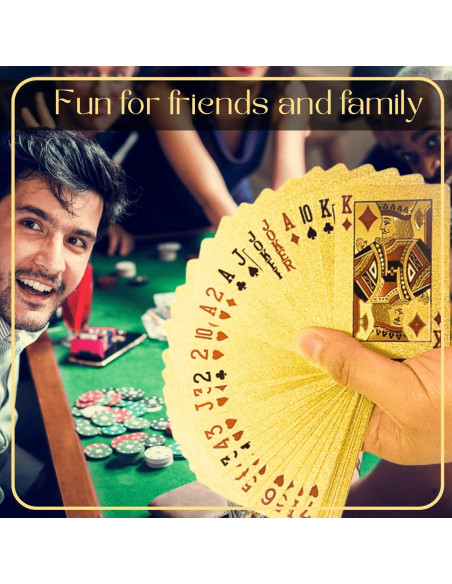 Baraja de Cartas Impermeables Magic Kiss Oro y Plata 54 Piezas
