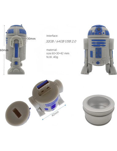 Unidad Flash USB 64GB Mokblue Goma PVC Suave