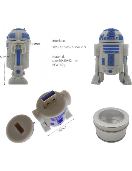 Unidad Flash USB 64GB Mokblue Goma PVC Suave