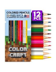 Set de 12 Lápices de Colores Minecraft Pun Labs - Regalo Ideal