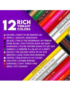 Set de 12 Lápices de Colores Minecraft Pun Labs - Regalo Ideal 2