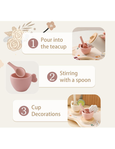 Juego de Té de Madera Ikubigu 15 Piezas para Niños