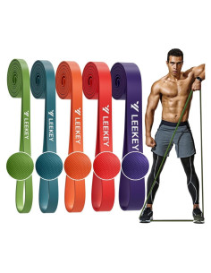 Bandas de Resistencia LEEKEY 5 Niveles para Ejercicio en Casa