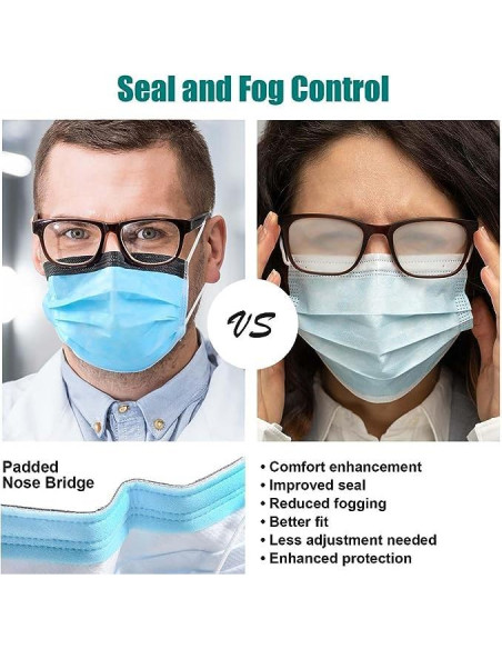 Mascarillas desechables VASTMED 50PCs 3 capas Antifog Azul