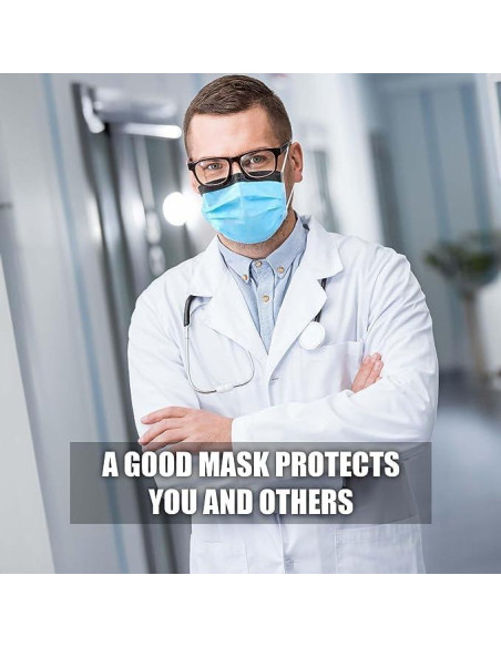 Mascarillas desechables VASTMED 50PCs 3 capas Antifog Azul