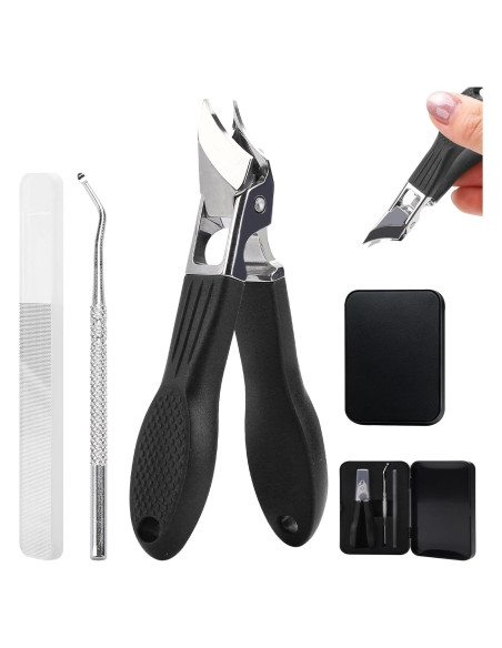 Cortauñas Eagle Beak 3 Piezas Acero Inoxidable Negro