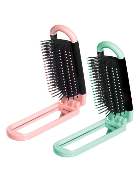 Cepillo de cabello plegable con espejo Zyghjort - 2 piezas
