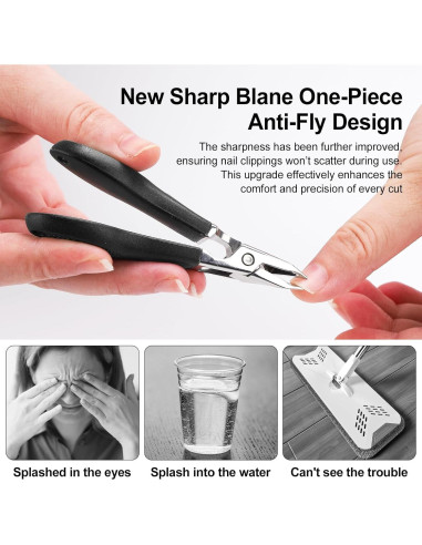 Cortauñas Eagle Beak 3 Piezas Acero Inoxidable Negro