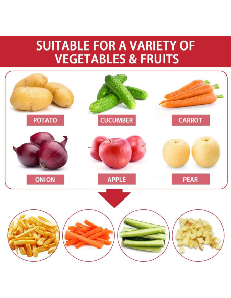 Cortador de Papas Fritas Eléctrico Fstcrt Acero Inoxidable 2 Tamaños