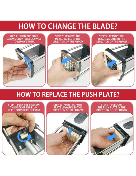 Cortador de Papas Fritas Eléctrico Fstcrt Acero Inoxidable 2 Tamaños