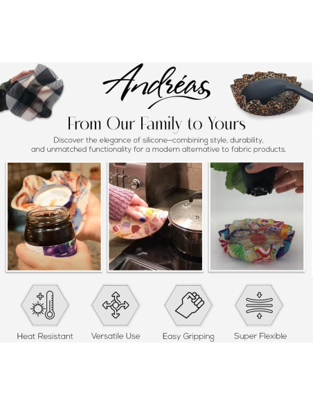 Abrebotellas de Silicona Andreas Gatos Felices 15.88 cm Antideslizante