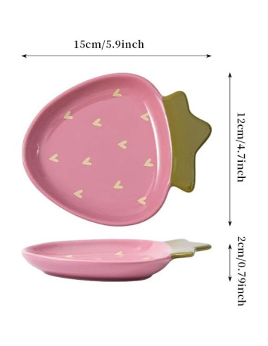 Soporte para cuchara de cerámica YumiPLUS fresa rosa 24.8x12.7cm