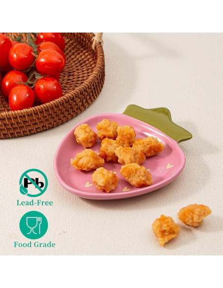 Soporte para cuchara de cerámica YumiPLUS fresa rosa 24.8x12.7cm