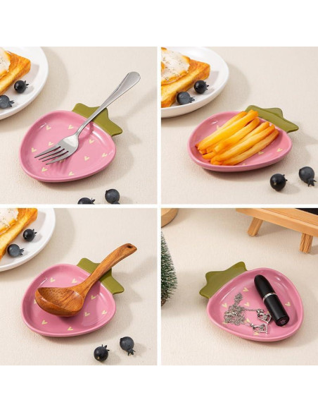 Soporte para cuchara de cerámica YumiPLUS fresa rosa 24.8x12.7cm