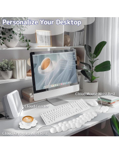 Reposamuñecas Ergonómico Nube Sushret - 3 Piezas Blanco 2