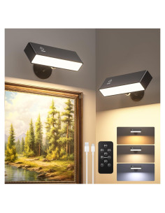2 Apliques de Pared Recargables DetarZinLED con Control Remoto