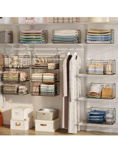 Estante Colgante de Closet Jautokerdar 3 Niveles Negro 2