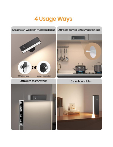 2 Apliques de Pared Recargables DetarZinLED con Control Remoto