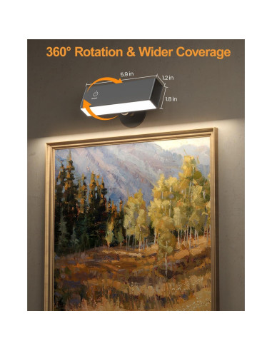 2 Apliques de Pared Recargables DetarZinLED con Control Remoto