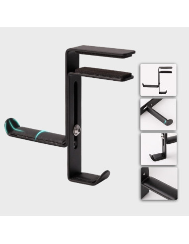 Soporte para Auriculares BetterJonny 2 Pcs Ajustable Negro