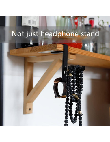 Soporte para Auriculares BetterJonny 2 Pcs Ajustable Negro