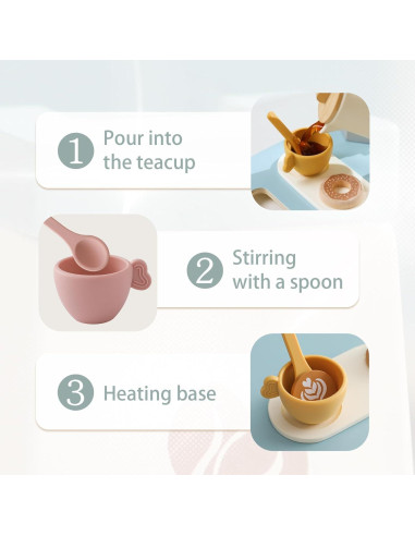 Juego de Té de Madera Ikubigu 18 Piezas para Niños