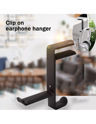 Soporte para Auriculares BetterJonny 2 Pcs Ajustable Negro