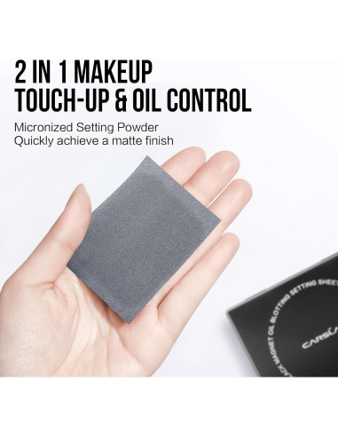 Papel Absorbente de Maquillaje CARSLAN 150 Hojas con Polvo