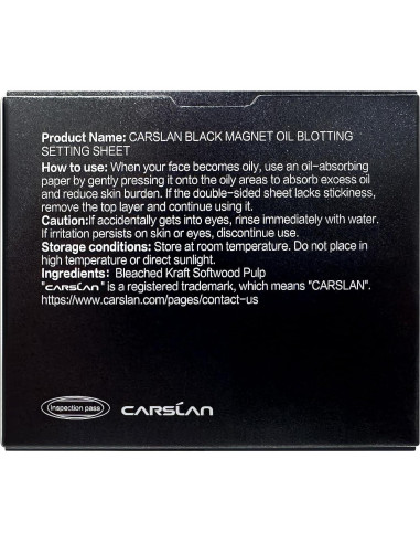 Papel Absorbente de Maquillaje CARSLAN 150 Hojas con Polvo
