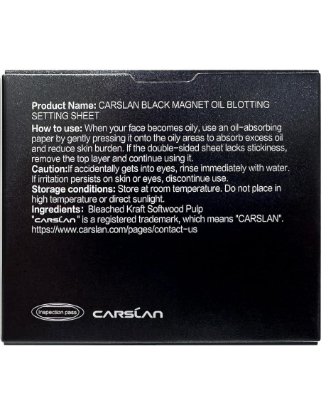 Papel Absorbente de Maquillaje CARSLAN 150 Hojas con Polvo