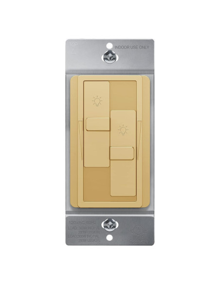 Interruptor Regulador de Luz Dual Kalide TOPGREENER Dorado 200W