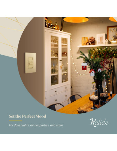 Interruptor Regulador de Luz Dual Kalide TOPGREENER Dorado 200W