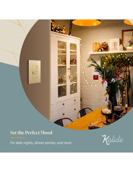 Interruptor Regulador de Luz Dual Kalide TOPGREENER Dorado 200W