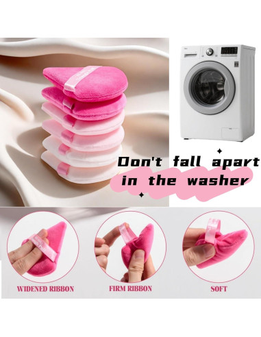 Esponja de Maquillaje Triangular BS-MALL Rosa - Set de 7 Piezas