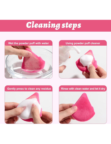 Esponja de Maquillaje Triangular BS-MALL Rosa - Set de 7 Piezas