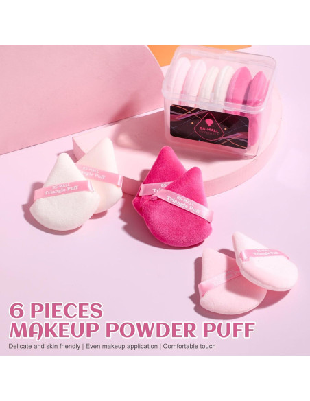 Esponja de Maquillaje Triangular BS-MALL Rosa - Set de 7 Piezas