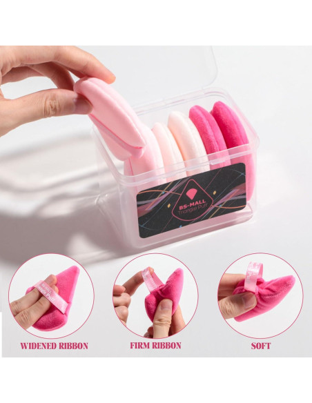 Esponja de Maquillaje Triangular BS-MALL Rosa - Set de 7 Piezas