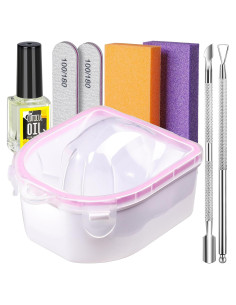 Kit de Tazón de Remojo de Uñas Teenitor con Aceite y Herramientas